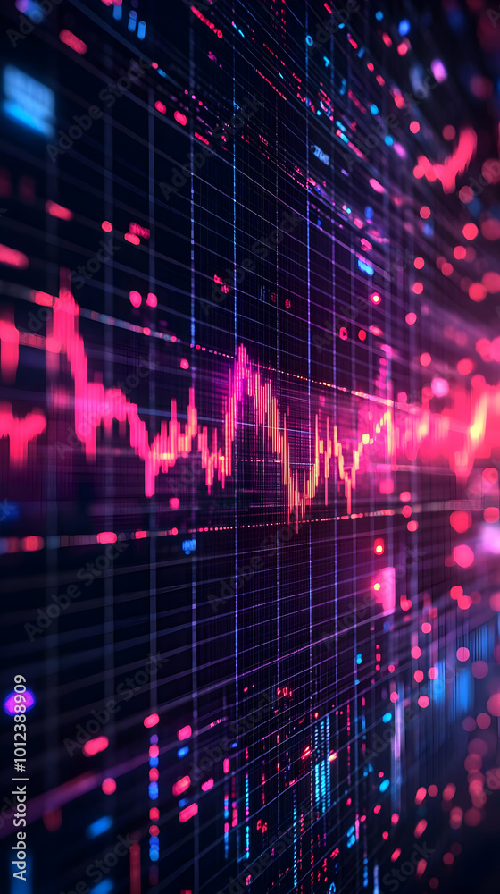 Abstract Data Analysis Illustration - Glowing Charts and Graphs Abstract Data Analysis Illustration - Glowing Charts and Graphs