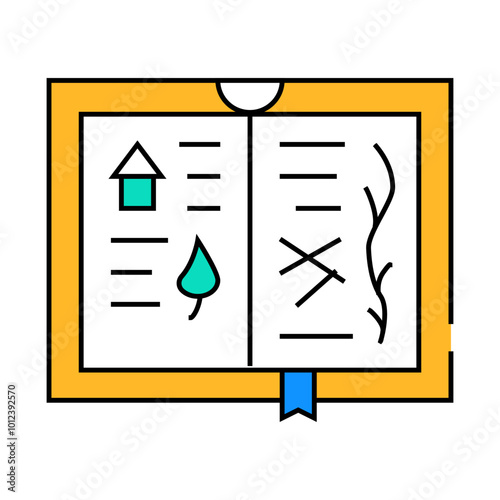 sketch book line icon vector. sketch book sign. isolated symbol illustration