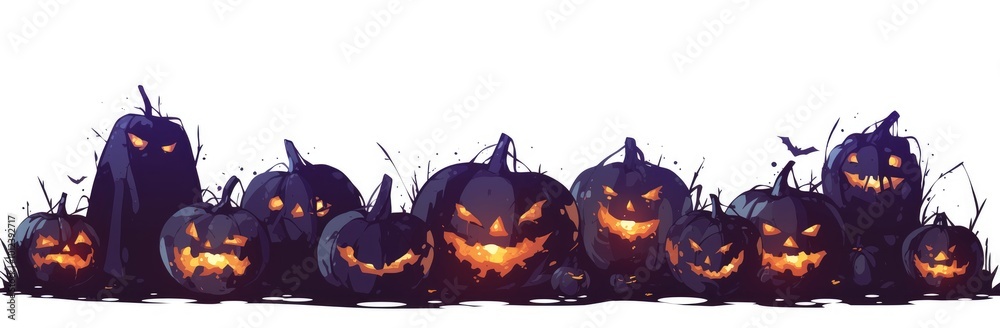 Naklejka premium Halloween Pumpkin Isolated on White Background