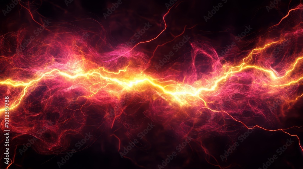 Lightning strike backgrounds. Powerful orange pink lightning bolt striking on dark background across the center of the screen. Bright electric zap blast Lightning strike backgrounds. Powerful orange pink lightning bolt striking on dark background across the center of the screen. Bright electric zap blast