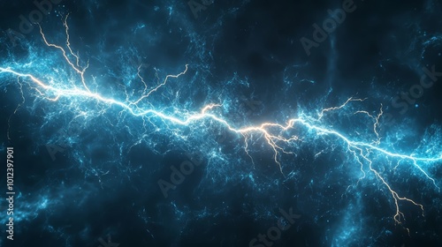 Lightning strike backgrounds. Powerful lightning bolt striking on dark background through the center of the screen. Bright electric zap blast