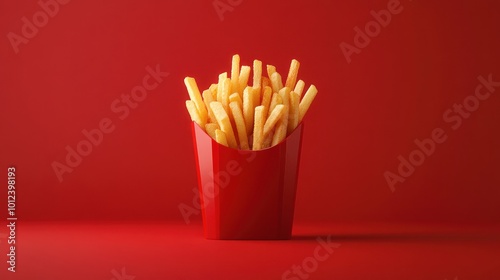 French Fries in Red Box