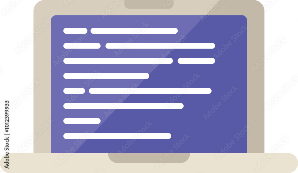 Laptop displaying lines of programming code on its screen, representing software development and coding concepts Laptop displaying lines of programming code on its screen, representing software development and coding concepts