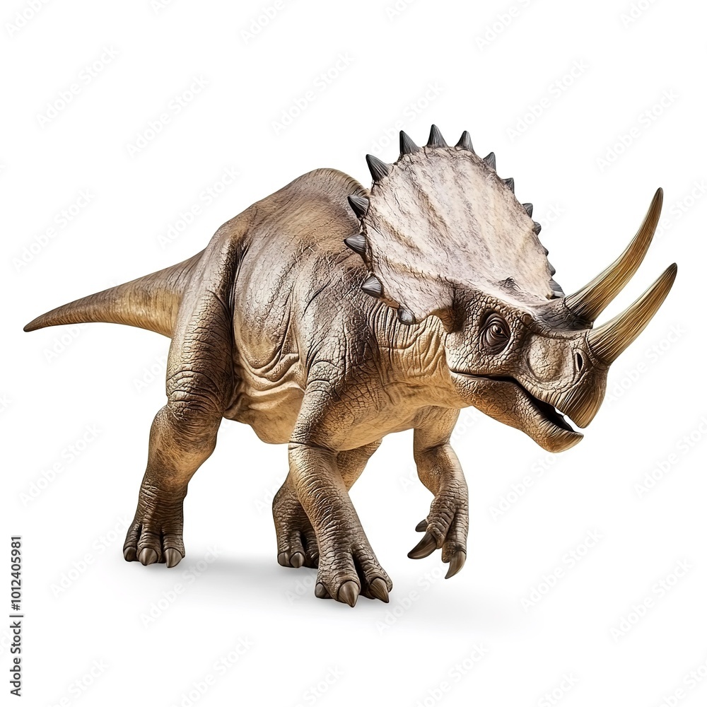 Fototapeta premium Ornithischia, Triceratops isolated on white background