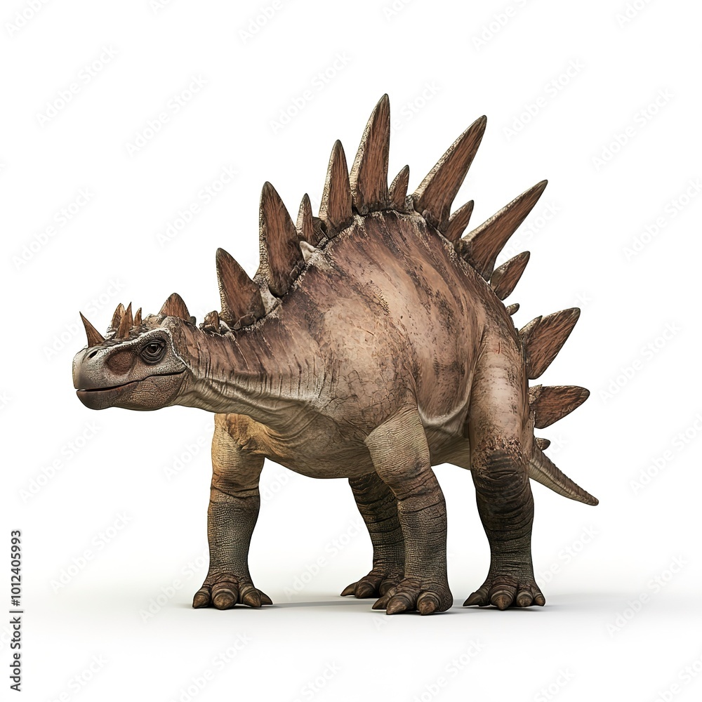 Fototapeta premium Ornithischia, Stegosaurus isolated on white background