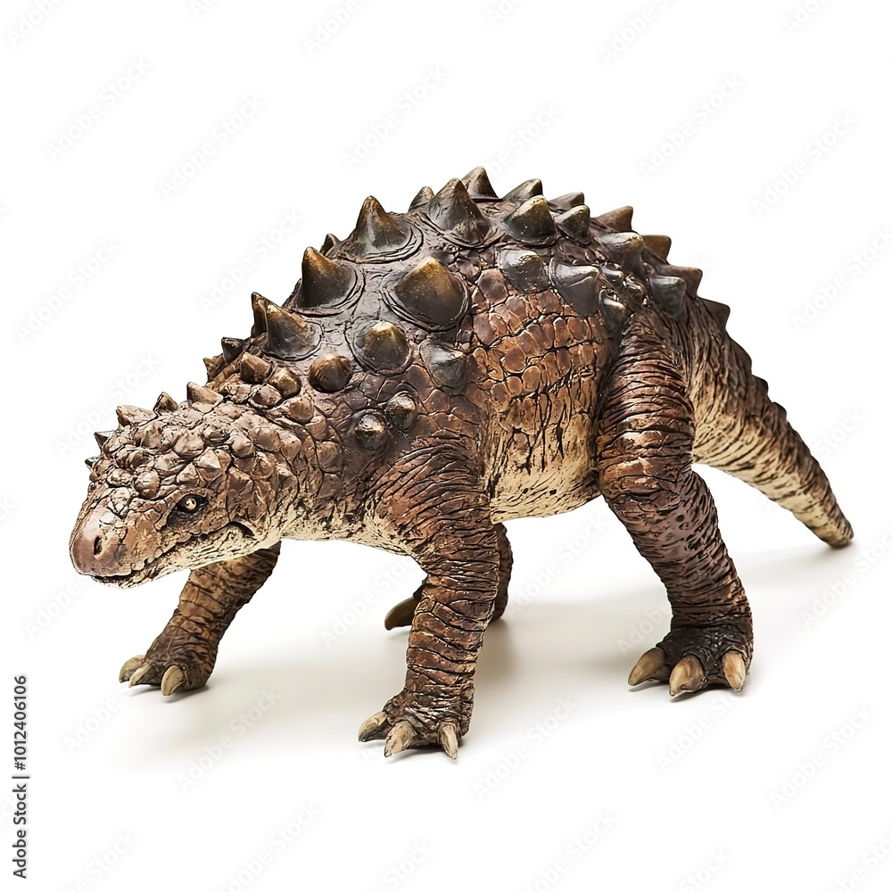 Fototapeta premium Ornithischia, Ankylosaurus isolated on white background 