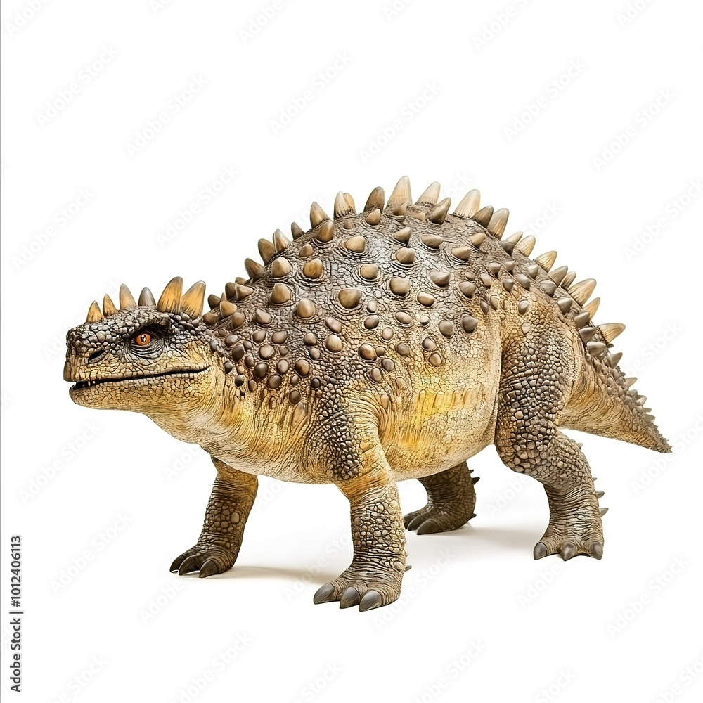 Ornithischia, Ankylosaurus isolated on white background Ornithischia, Ankylosaurus isolated on white background