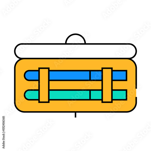 insulin injection set box line icon vector. insulin injection set box sign. isolated symbol illustration