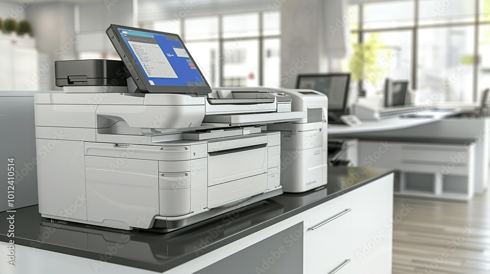 Multifunction Printer in Office Setting Multifunction Printer in Office Setting