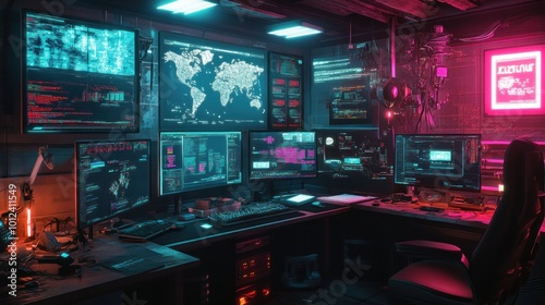 Cyberpunk Hacker Workstation