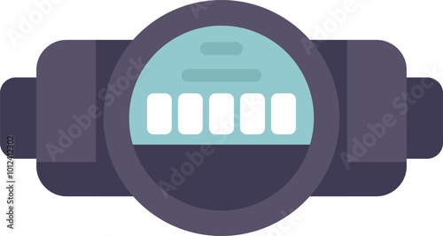 Water meter measuring water consumption, flat style icon illustration