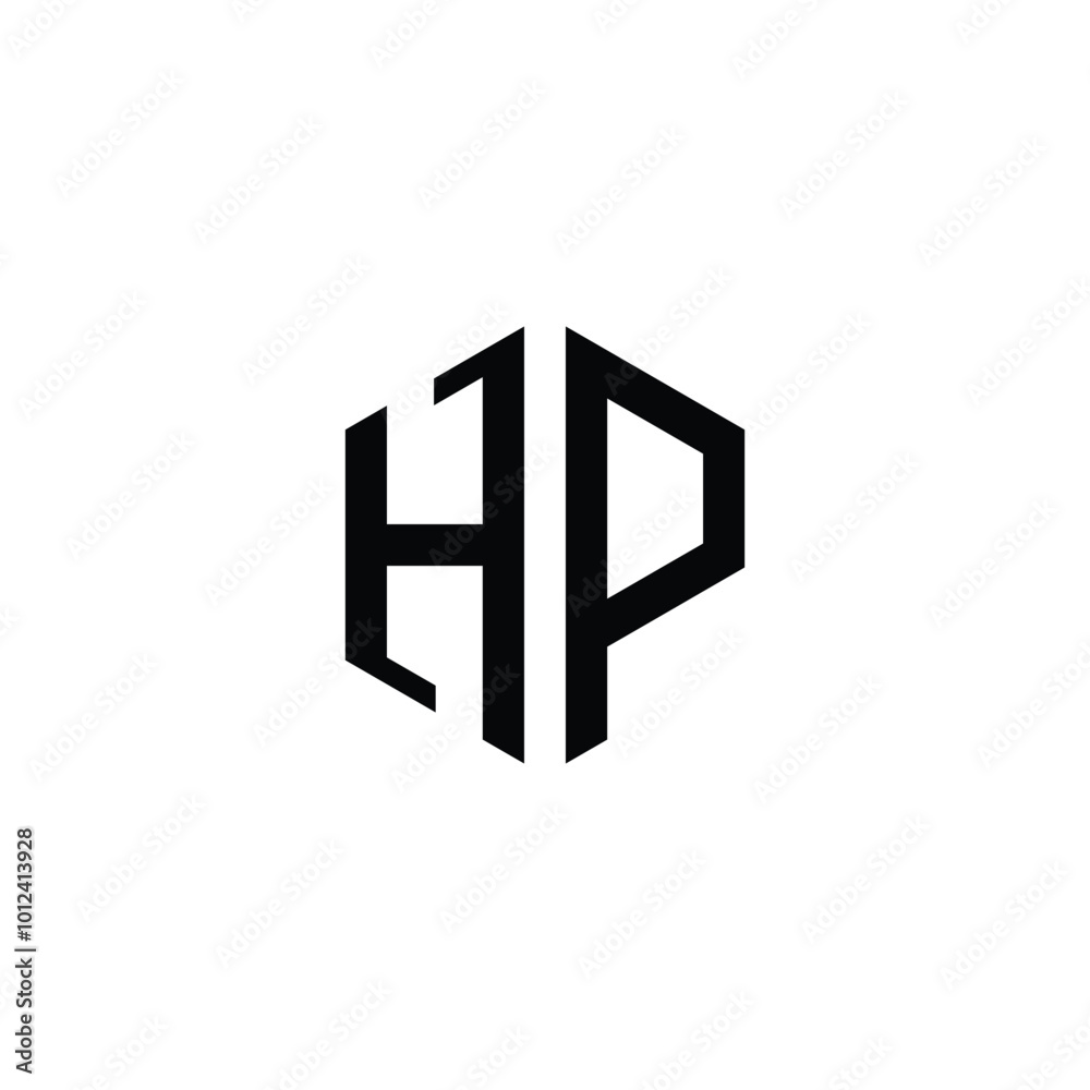 Hexagonal Letter HP Logo Design Hexagonal Letter HP Logo Design