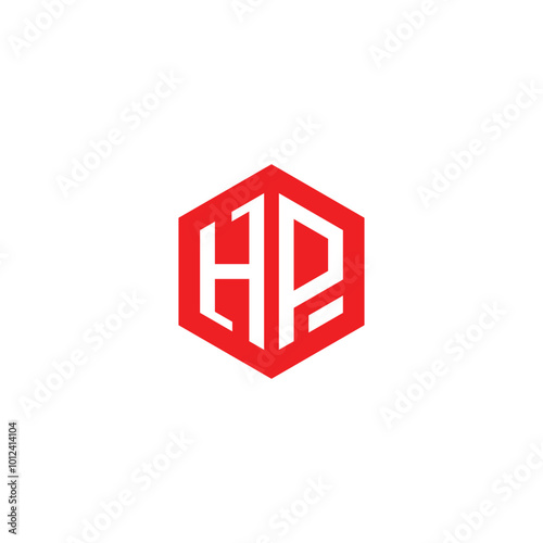 Hexagonal Letter HP Logo Design