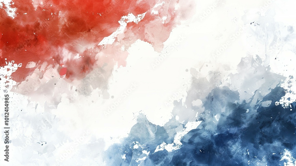 Abstract Watercolor Painting with Red and Blue Splashes Abstract Watercolor Painting with Red and Blue Splashes