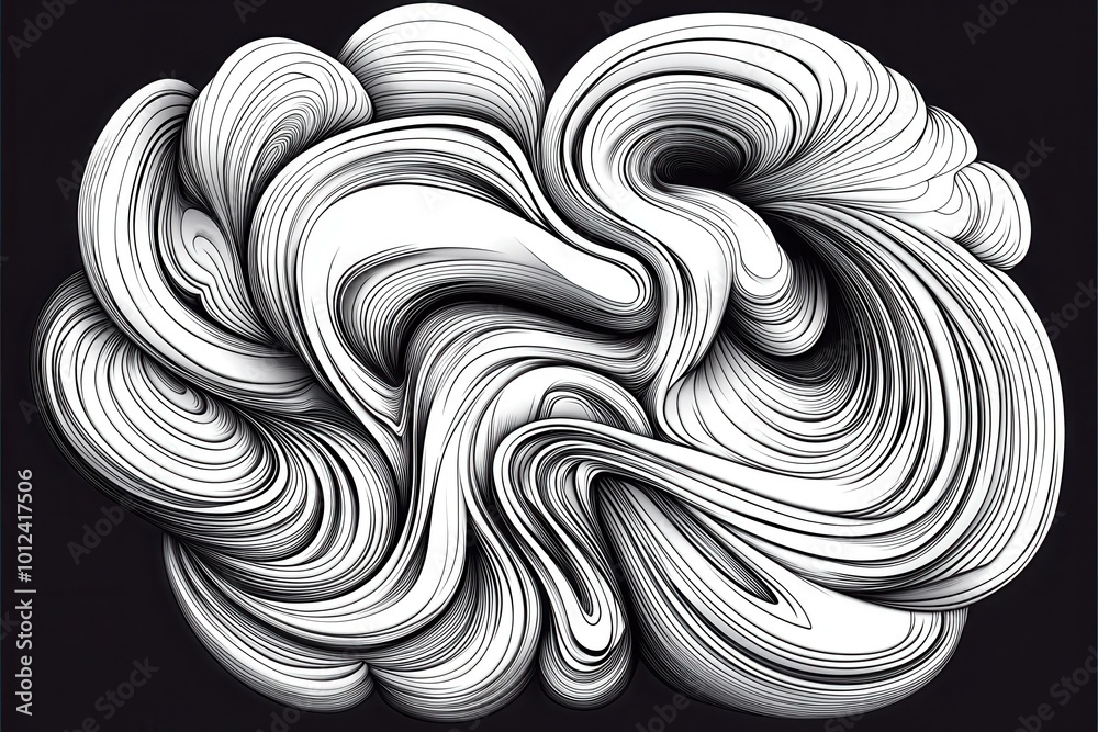 Surreal Fluidity A Captivating Line Art Composition Merging Organic Shapes with Intricate Abstractions for a Dreamlike Visual Experience Surreal Fluidity A Captivating Line Art Composition Merging Organic Shapes with Intricate Abstractions for a Dreamlike Visual Experience