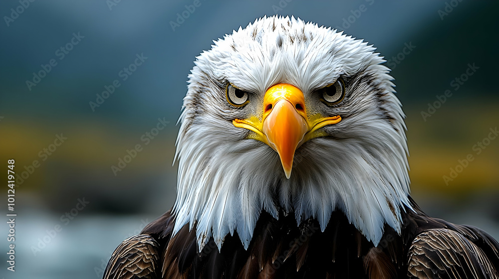 Powerful Bald Eagle Portrait - Stunning Bird of Prey with Sharp Eyes Powerful Bald Eagle Portrait - Stunning Bird of Prey with Sharp Eyes