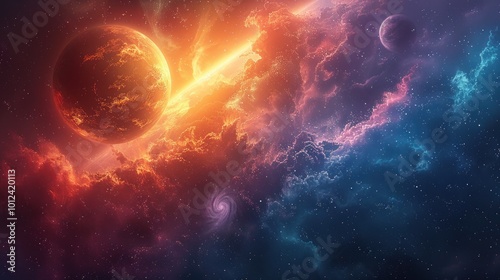 Cosmic Symphony: A Celestial Tapestry of Fire and Stardust