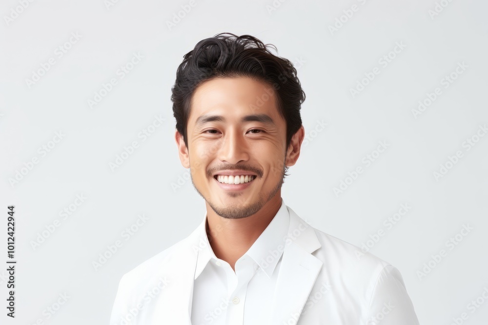 happy smiling young asian man in white shirt, isolated on white background happy smiling young asian man in white shirt, isolated on white background