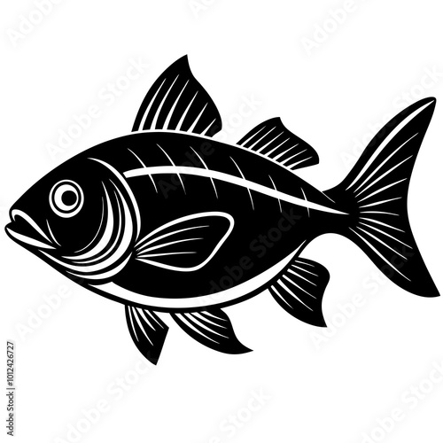 fish on white background.