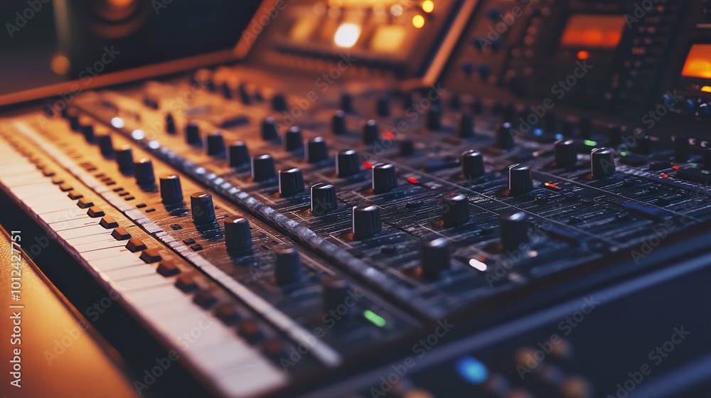 Close-up of a Professional Audio Mixing Console Close-up of a Professional Audio Mixing Console
