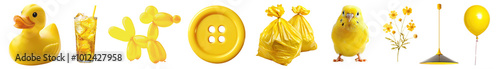 yellow object png cut out element set