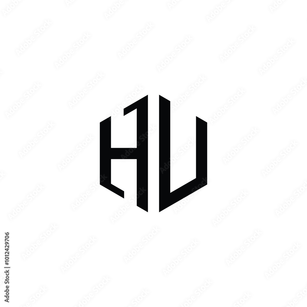 Hexagonal Letter HU Logo Design Hexagonal Letter HU Logo Design