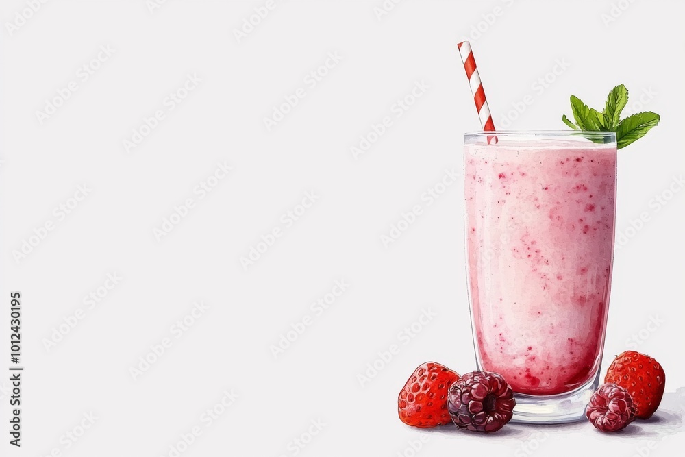 Refreshing Berry Smoothie in a Glass Refreshing Berry Smoothie in a Glass