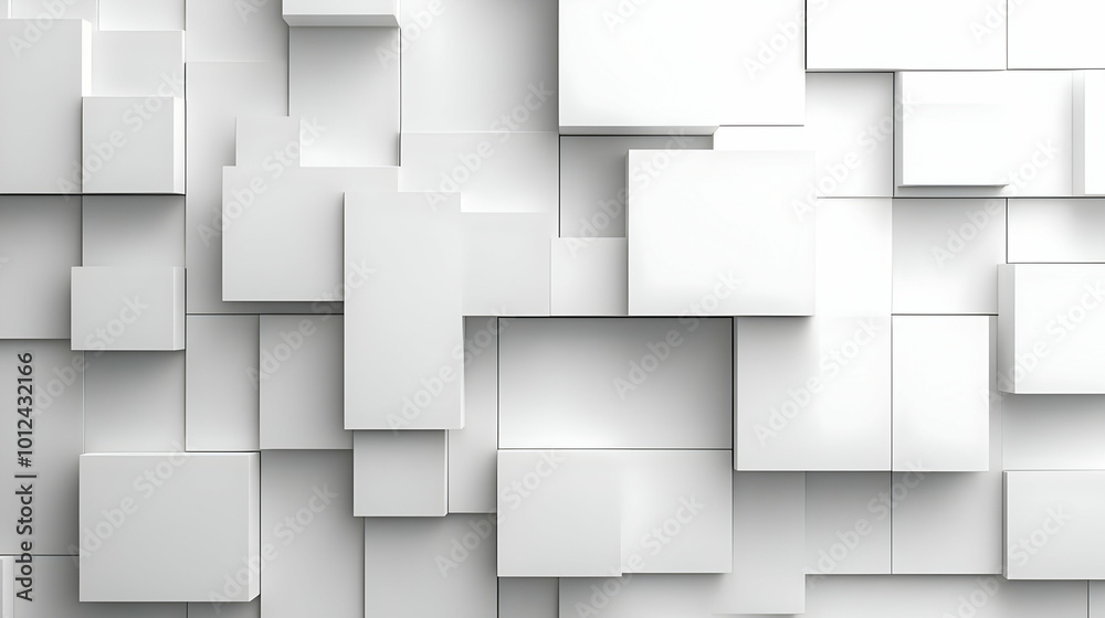 Abstract 3D White Cubes Background Abstract 3D White Cubes Background