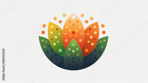 Vibrant abstract flower design in bold colors