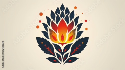 Colorful artistic representation of a blooming flower design