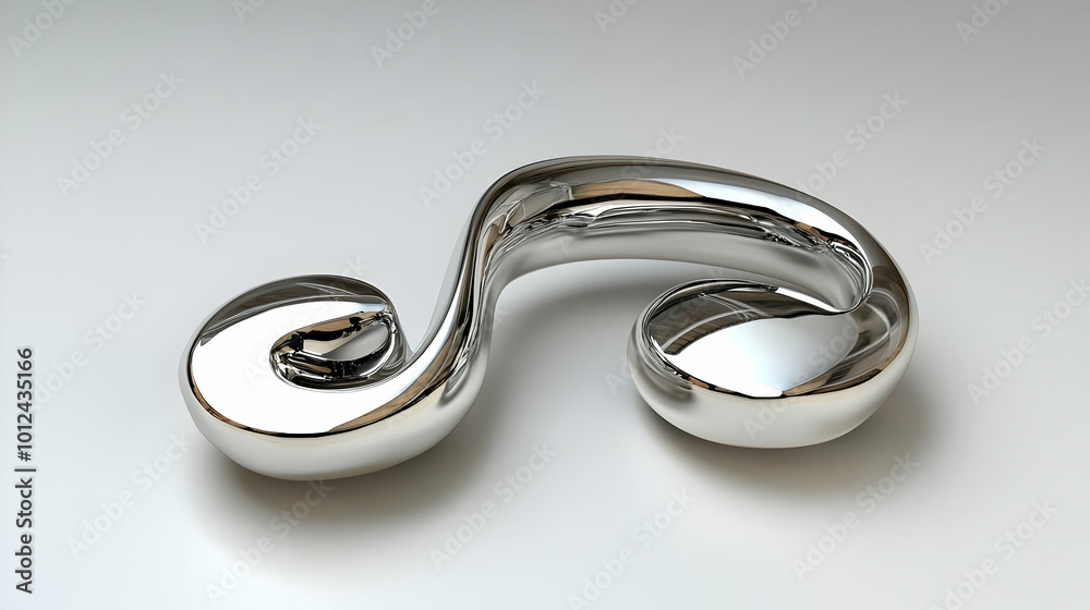 3D Illustration: Abstract Silver Metallic Swirl 3D Illustration: Abstract Silver Metallic Swirl