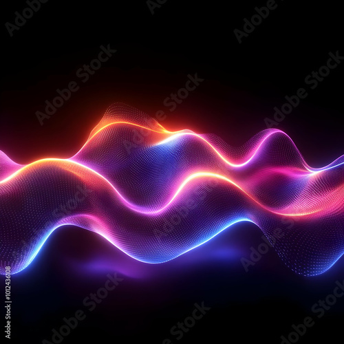 Abstract Neon Wave Background