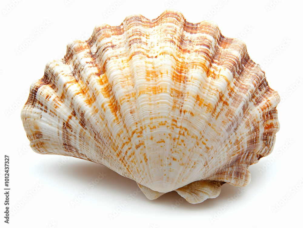 Photo of Intricate Seashell on White Background Photo of Intricate Seashell on White Background