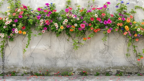 Vibrant Floral Display on Textured Wall