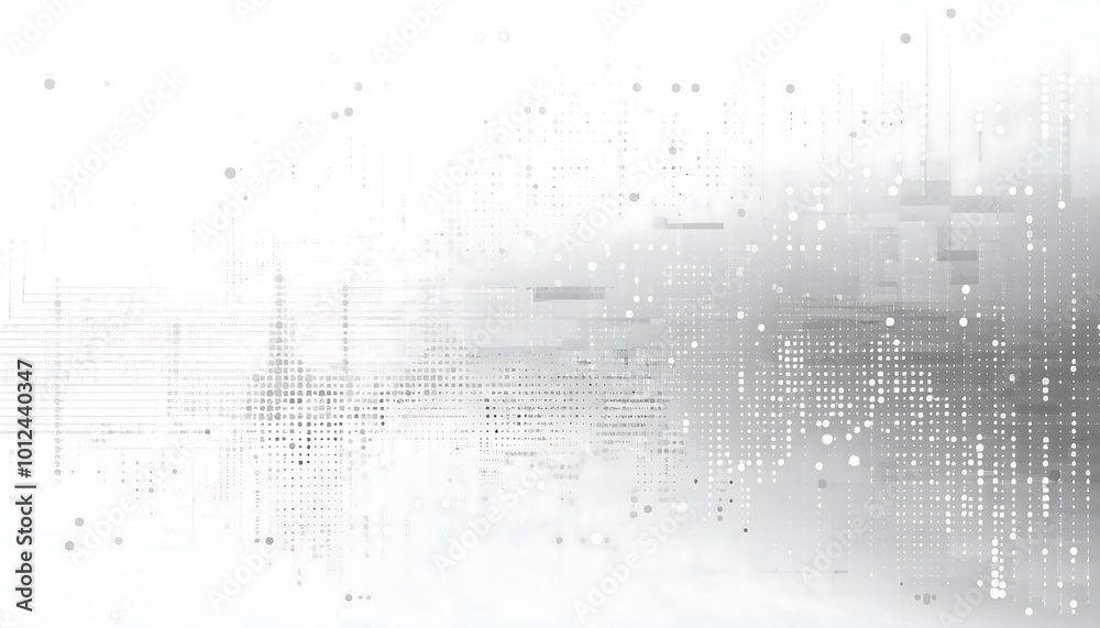 Fototapeta premium Abstract gray dot arrangement creating a digital technology background for modern applications and designs. Generative AI