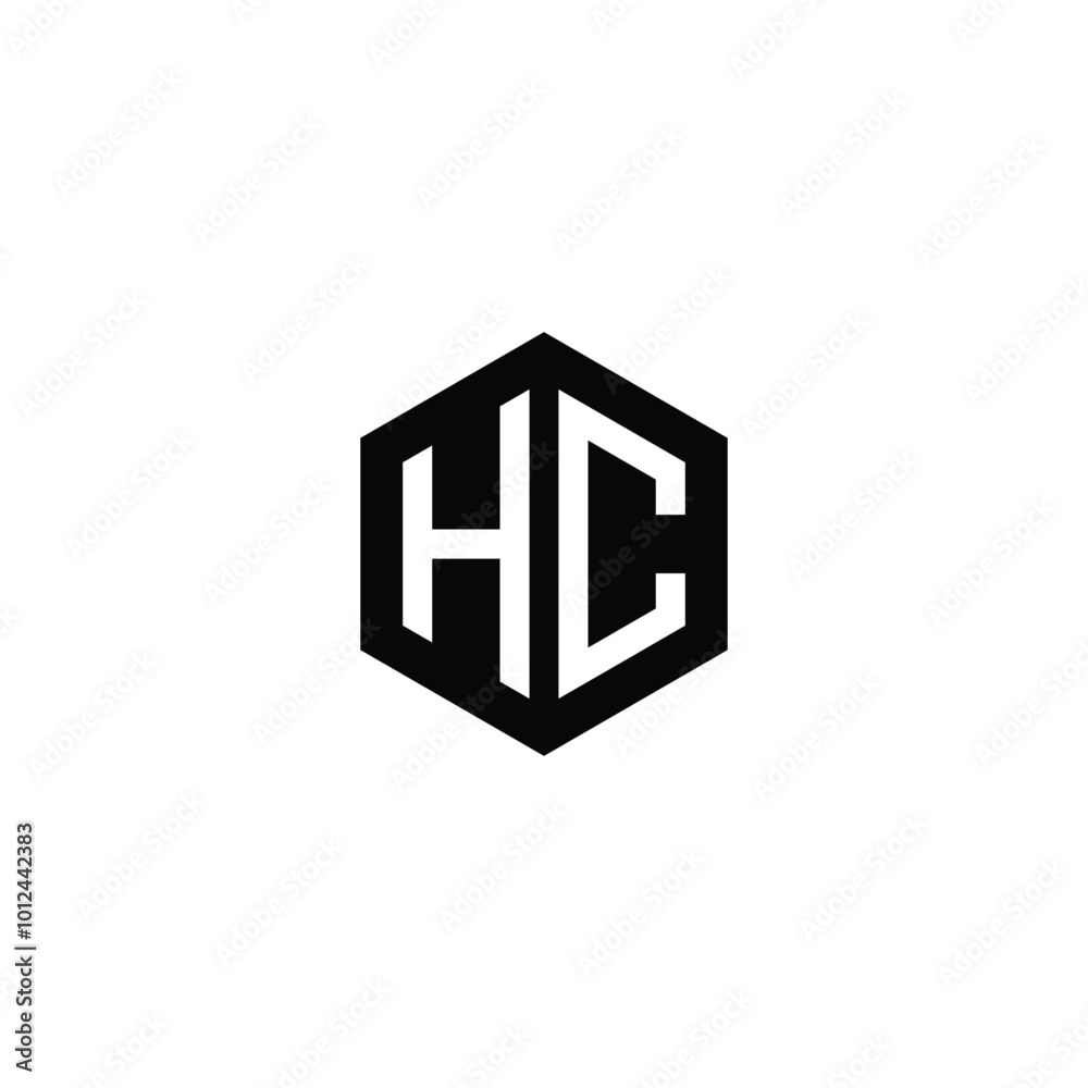 Minimalist Hexagonal Letter HC Logo Design Minimalist Hexagonal Letter HC Logo Design