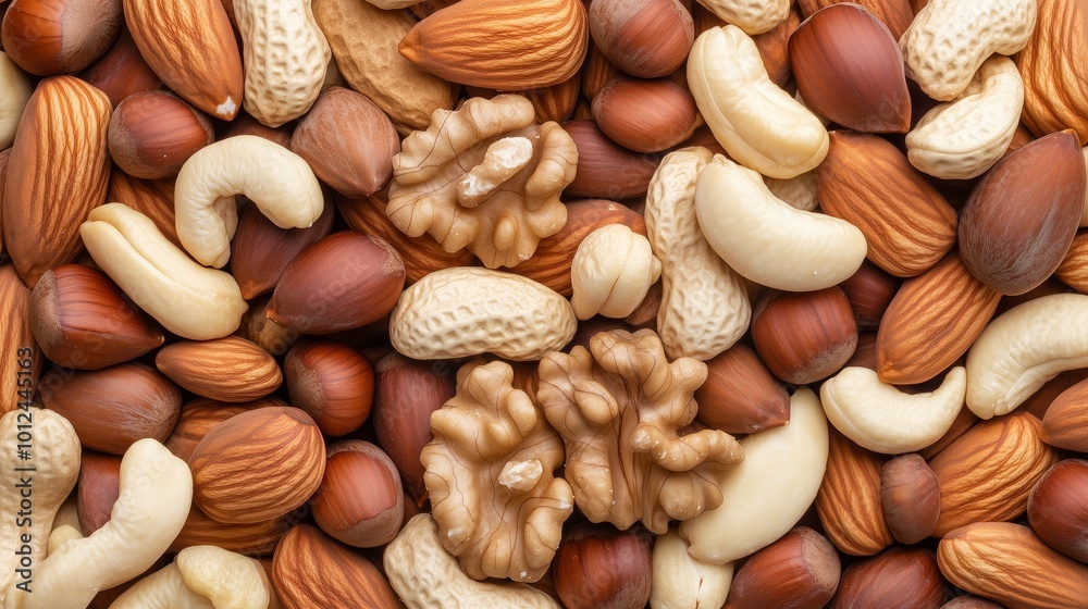 Almonds, cashews, walnuts, peanuts, and hazelnuts beautiful background under studio lighting. A healthy assortment of nuts. Almonds, cashews, walnuts, peanuts, and hazelnuts beautiful background under studio lighting. A healthy assortment of nuts.