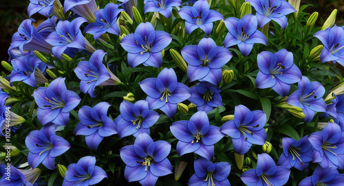 Blue gilia flowers background photo