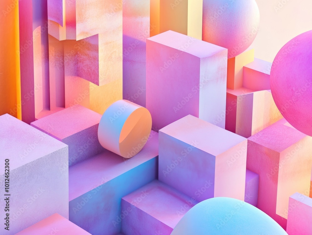 Fototapeta premium Vivid Digital Art of Abstract Cityscape