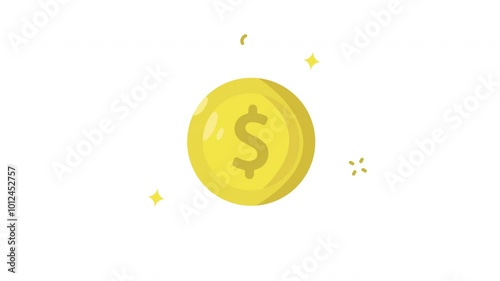 dollar coin currency icon animation