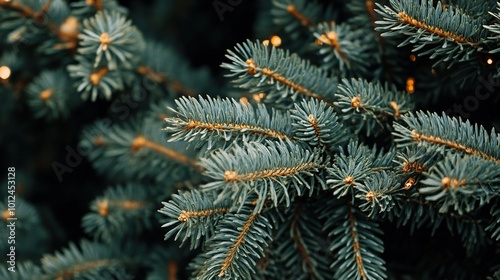 Close-up view of a Christmas tree background