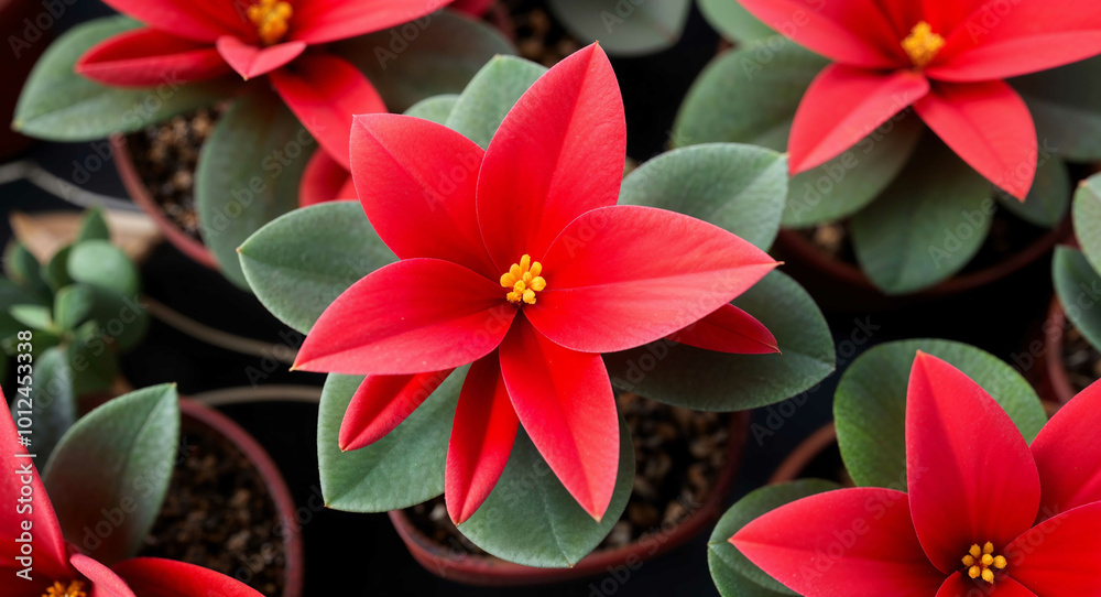 Red kalanchoe flowers background Red kalanchoe flowers background