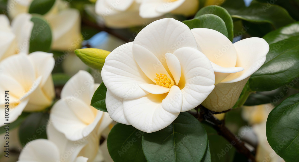 Fototapeta premium White gardenia flowers background