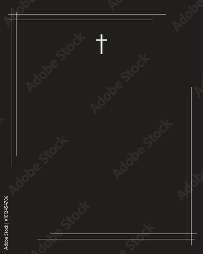 Funeral vector card. Empty card. Digital Funeral Announcement Invitation Template in vector Illustrator	
