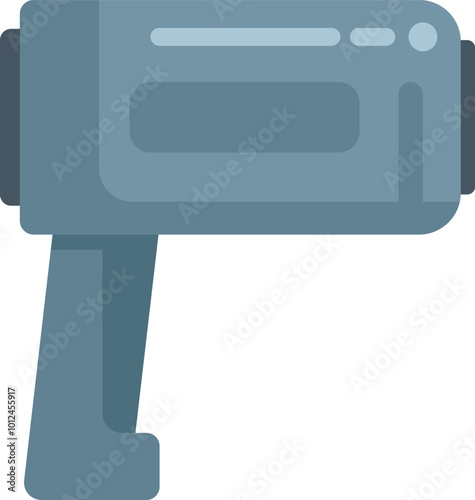 Handheld police radar isolated on white background, speed control device for traffic safety