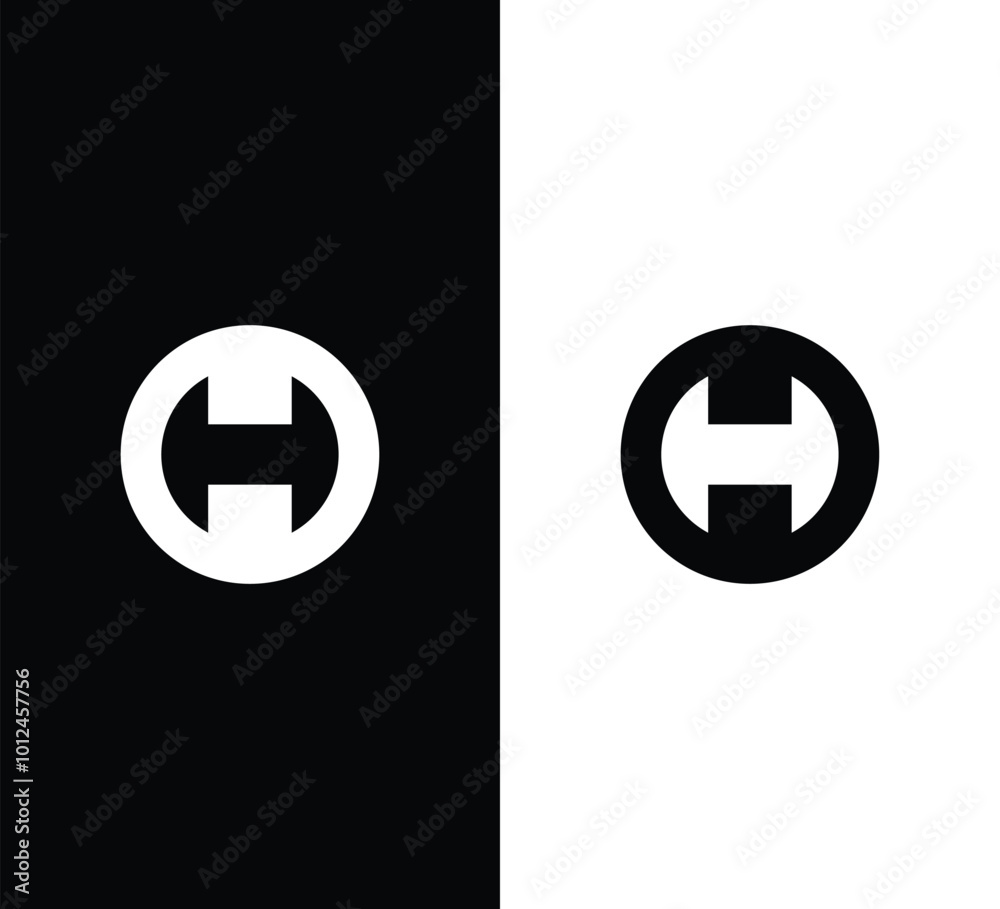 Obraz premium Minimalist Letter OH Logo Design