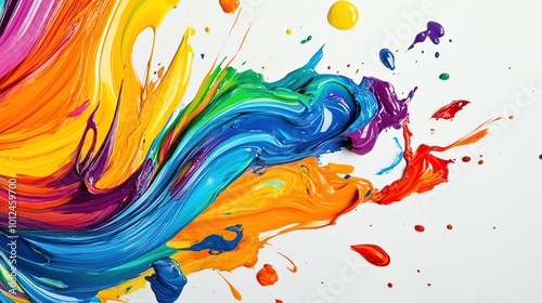 Vibrant Abstract Paint Swirl