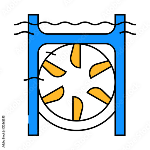 submarine tidal power plant line icon vector. submarine tidal power plant sign. isolated symbol illustration