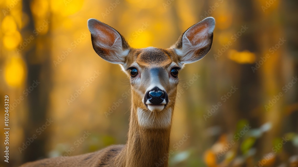A deer with brown fur and white markings on its face is staring at the camera. The image has a peaceful and serene mood, as the deer appears to be calmly looking at the viewer A deer with brown fur and white markings on its face is staring at the camera. The image has a peaceful and serene mood, as the deer appears to be calmly looking at the viewer