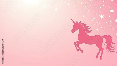 Magical unicorn-themed background with iridescent pastel gradients, twinkling stars, and a pink, dreamy sky.